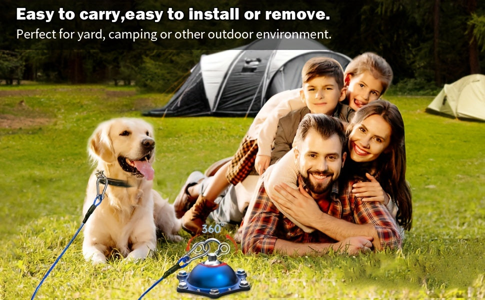 Dog Leash and Stakes, 360° Rotating No Tangles, with 30 Feet of Lead