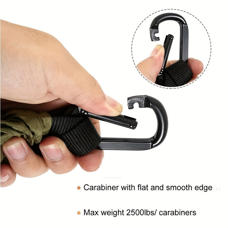 Solid Color Parachute Hammock With Strap And Black Carabiner