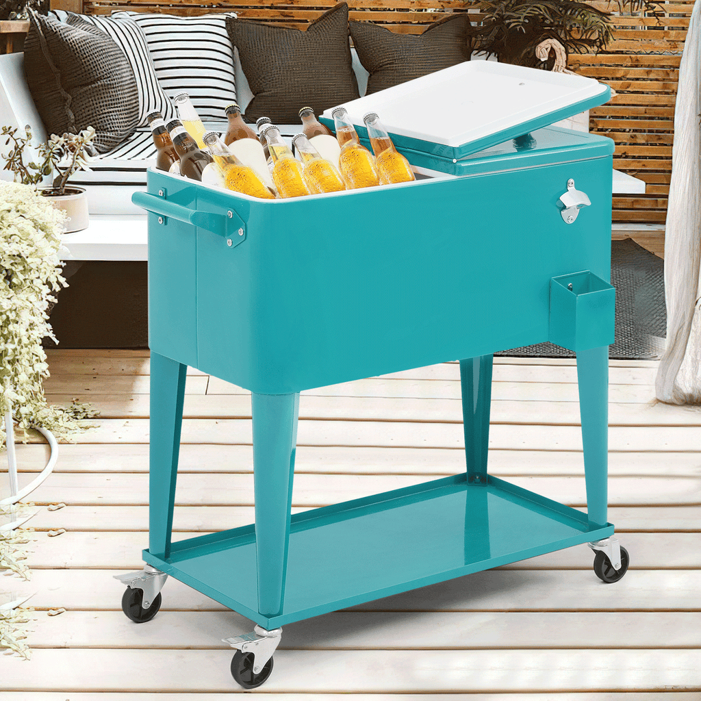MADOG 80 Quart Rolling Ice Chest Cart