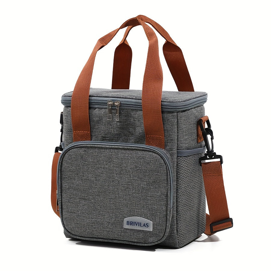 Extra-Large Oxford Cloth Multi-Layer Insulated Rectangle Satchel Bag - Water-Resistant
