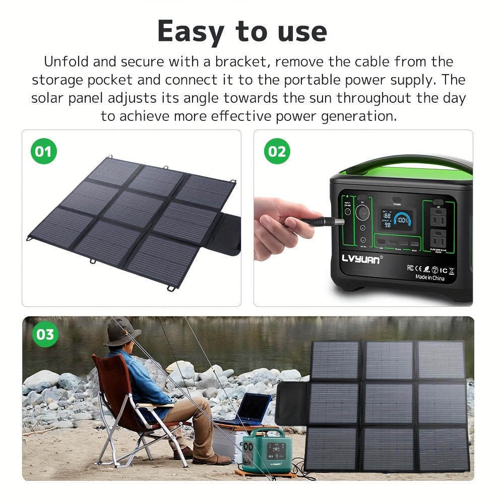 200W Portable Solar Panel with Adjustable Kickstands & Foldable Design