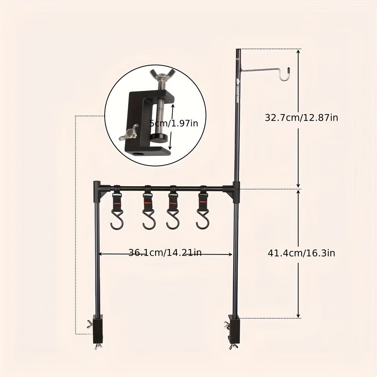 Aluminum Alloy Folding Hanging Rack With Detachable Hook