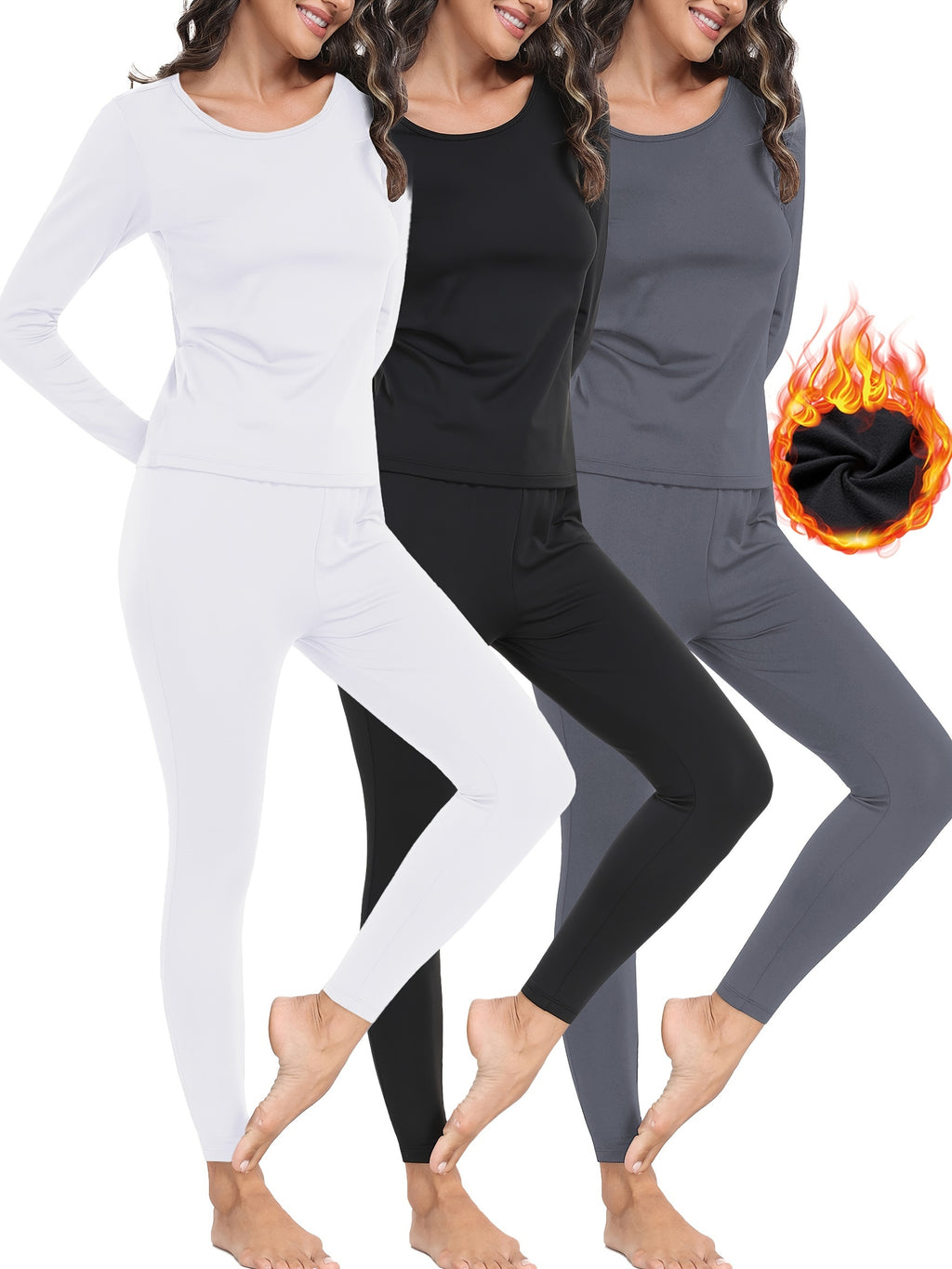 3-Pack Womens Super Cozy Thermal Underwear Set