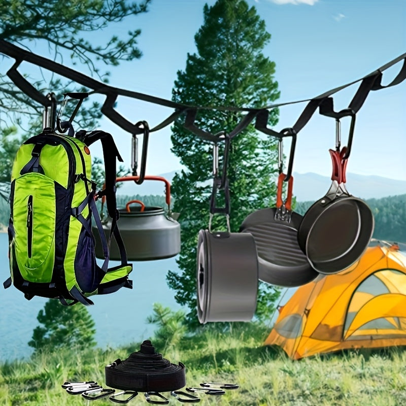 1 Set Canvas Storage Strap With 19pcs Buckles - Securely Holds Camping Gear