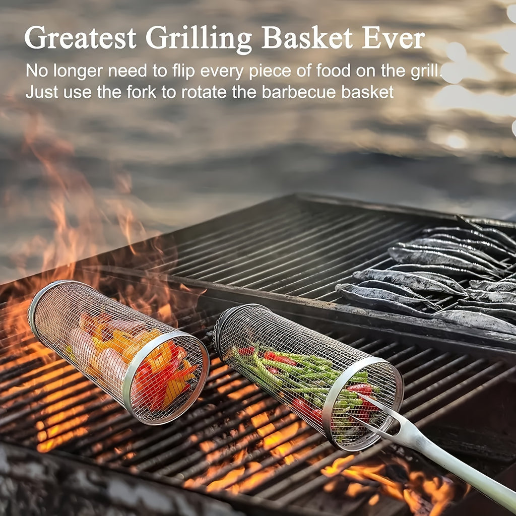 2pcs Stainless Steel Portable Barbecue Cooking Grill Net
