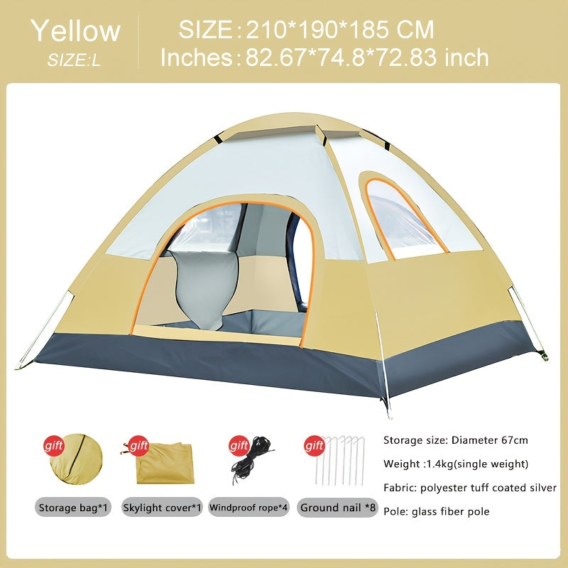 Fully Automatic Luxury Large Family Tent with Two Doors, Two Windows, One Skylight