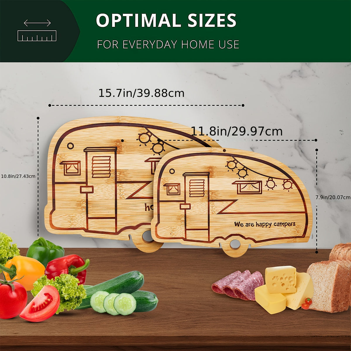1/2pcs, Camper Bamboo Cutting Board Set For RV