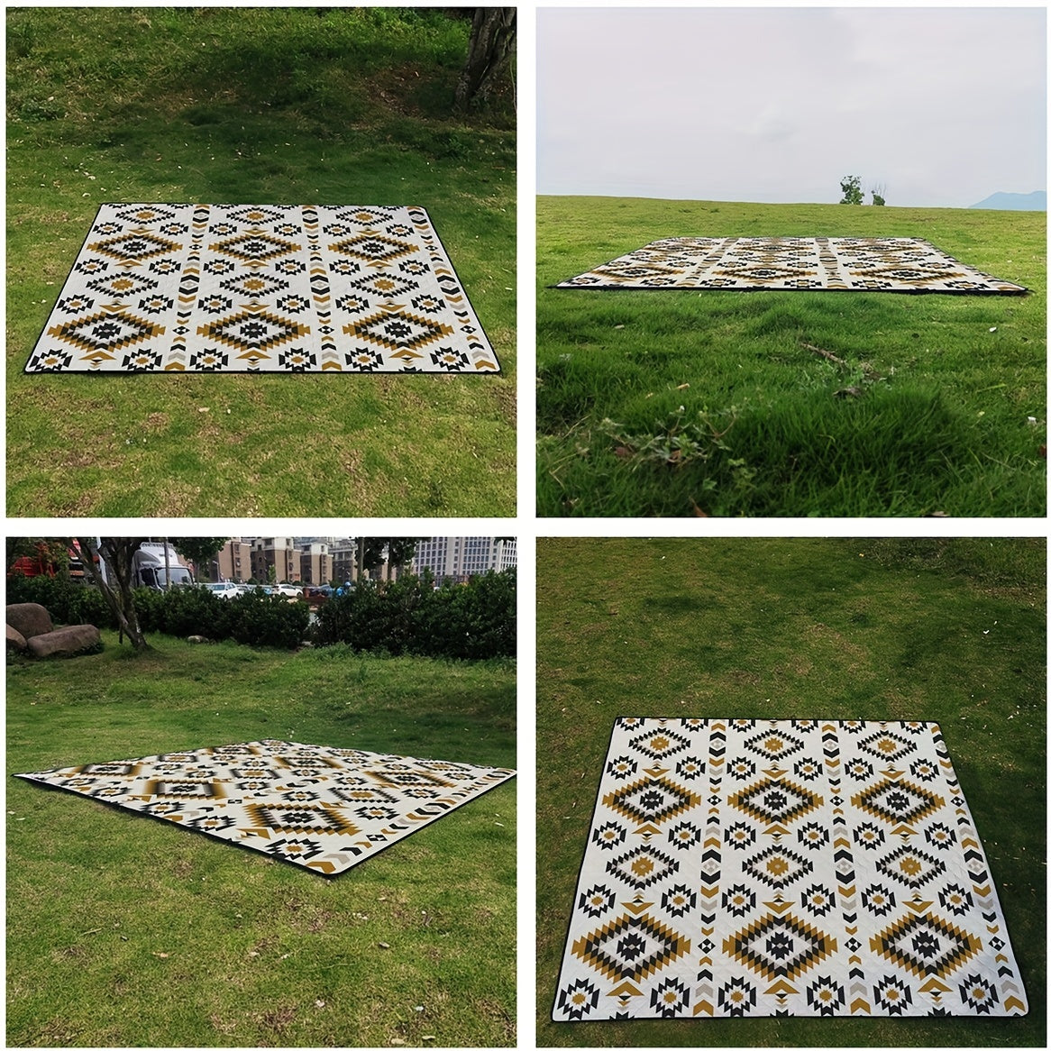 Waterproof Geometric Pattern Picnic Mat