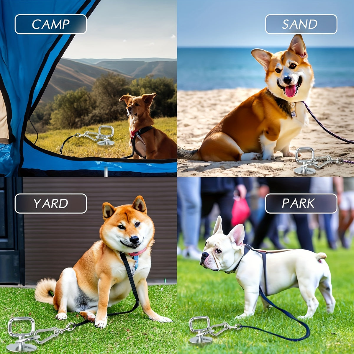 Sturdy 360-Degree Swivel Spiral Pet Anchor