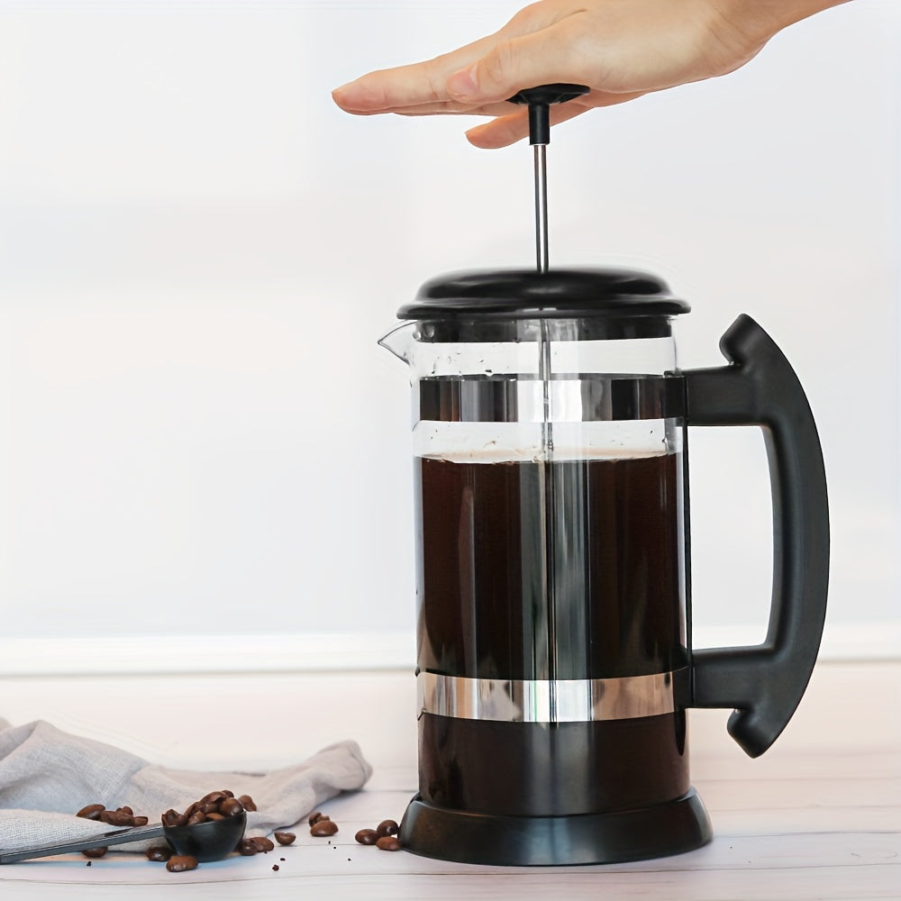 34oz French Press Coffee Maker - Heat-Resistant Thick Glass, 304 Stainless Steel