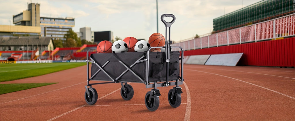 Collapsible Foldable Wagon Cart, Shopping, Camping with Big All-Terrain Wheels