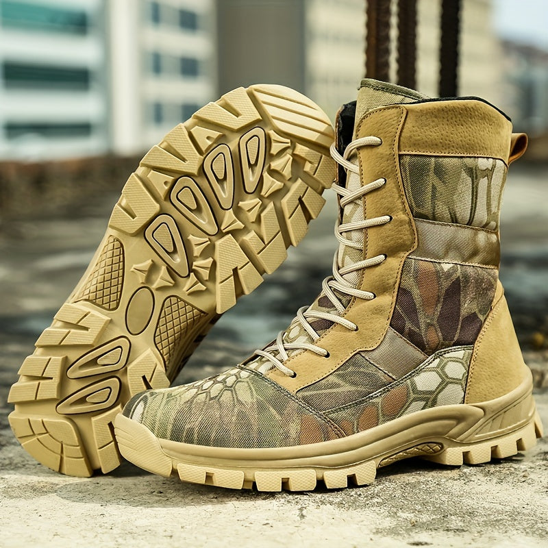 Men's Tactical Boots - Non-slip High-top Lace-up Fleece Warm Boots
