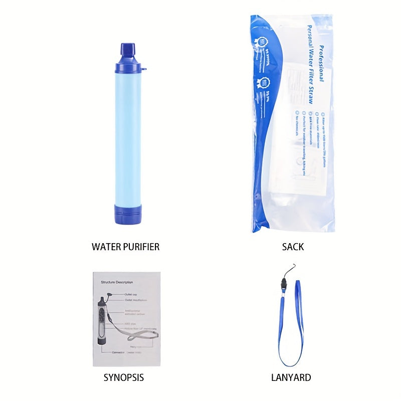 1pc Portable Outdoor Water Purifier Without/With Extend Straw