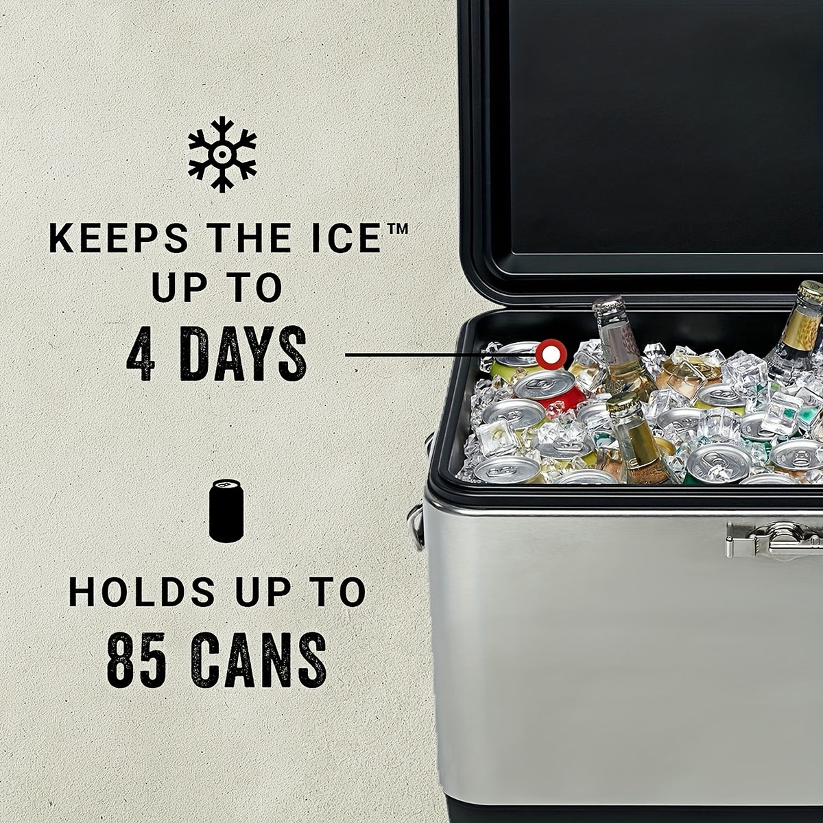 Premium Insulated Portable Cooler, Leak-Resistant 54qt