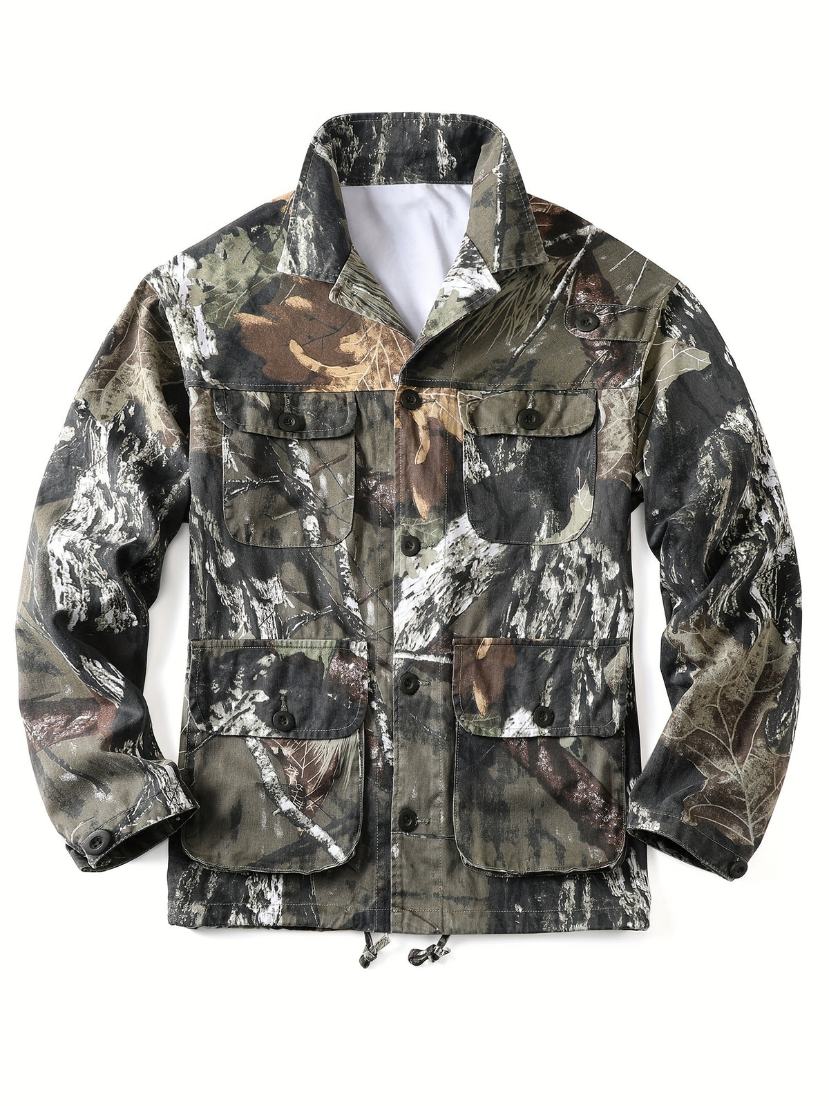 Men's Stylish Camo Cargo Windbreaker Jacket - Water-Resistant