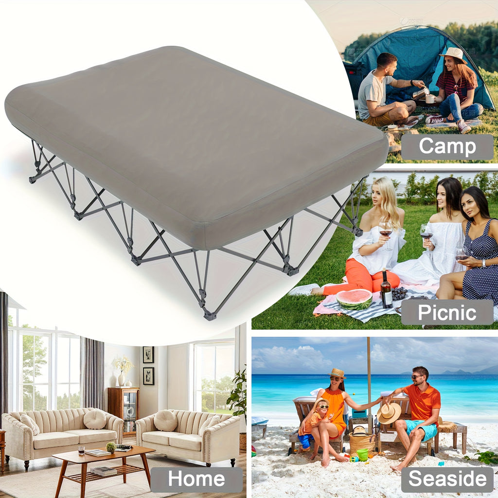 250/500LBS Extra Large capacity Heavy Duty Inflatable Bed with Carry Bag