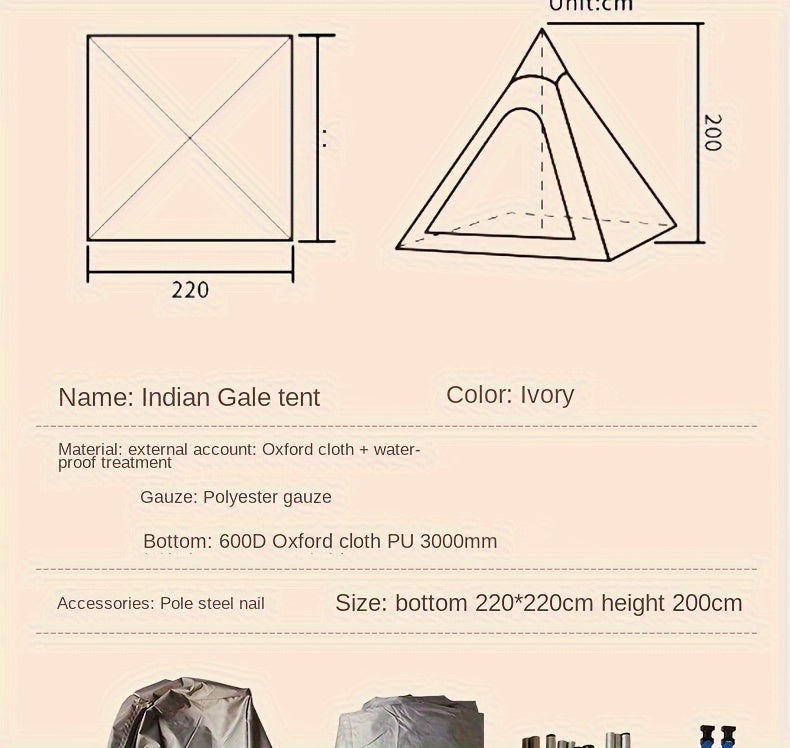 Luxury Pyramid Tent With Sky Curtain