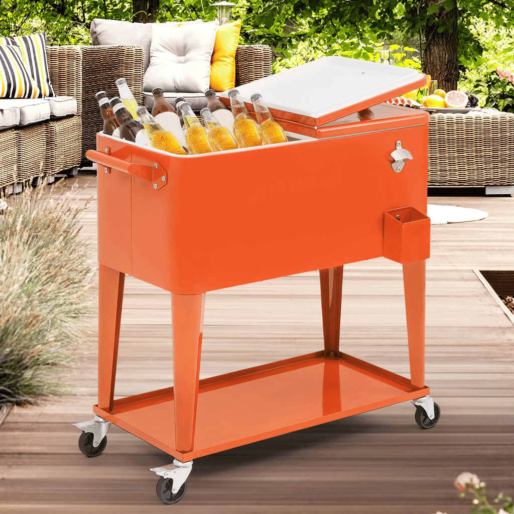 MADOG 80 Quart Rolling Ice Chest Cart
