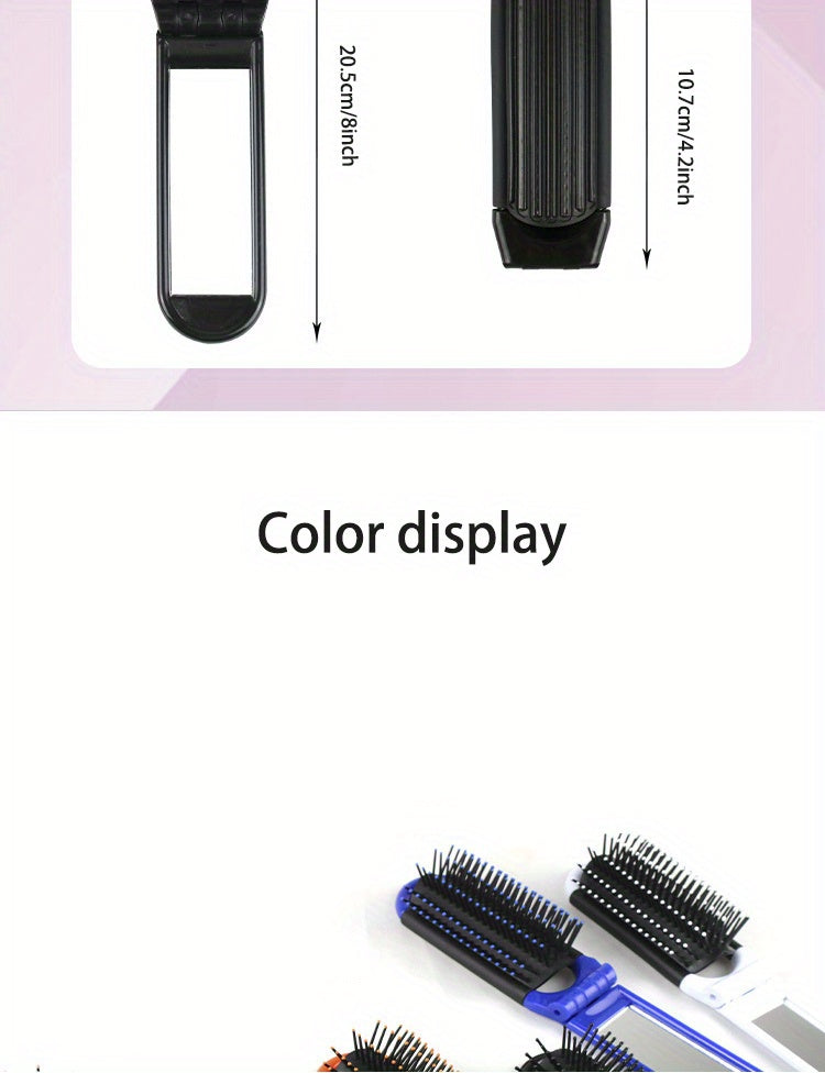 Compact Travel Hair Brush - Ultra-Portable, Foldable, Pocket-Sized