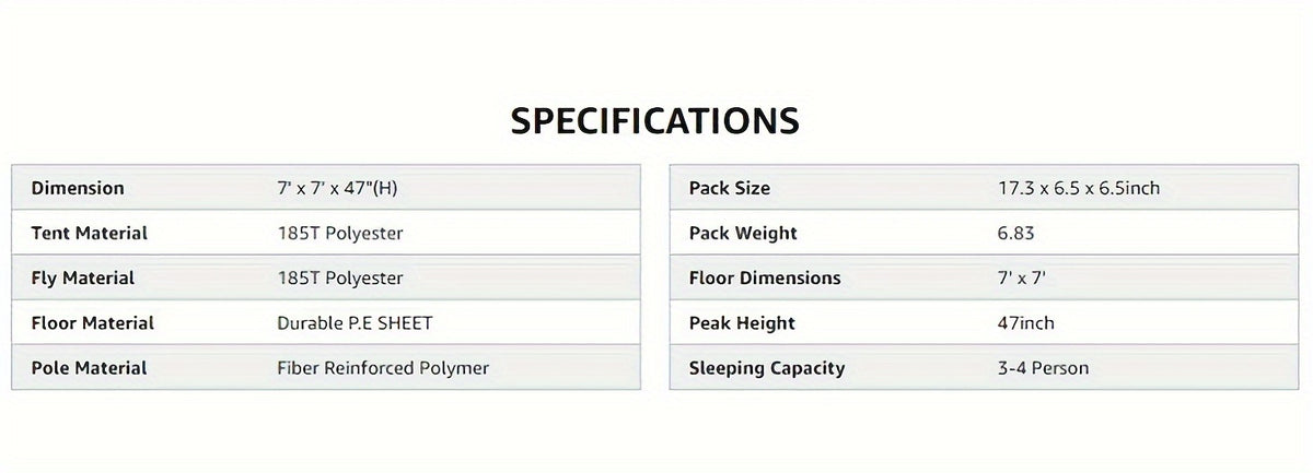 3 Person Camping Tent - Dome Tents, Waterproof Windproof