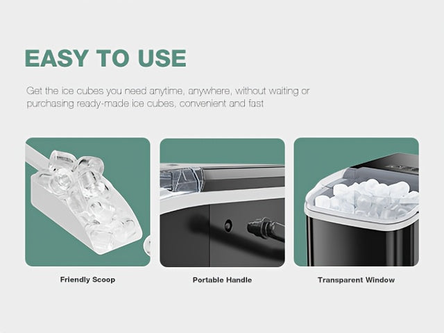 Portable Outdoor Ice Maker Countertop Low Noise One-Touch Operation