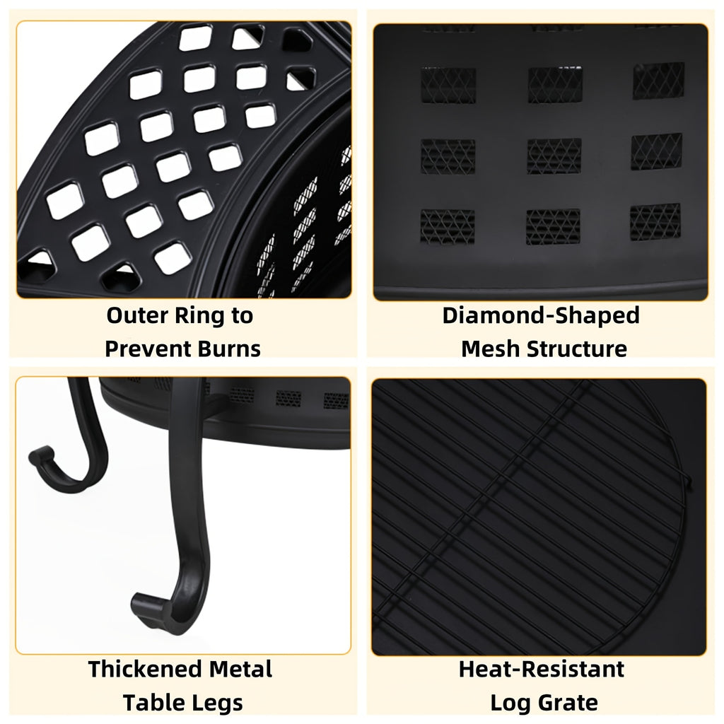 37" Metal Fire Pit For Outside