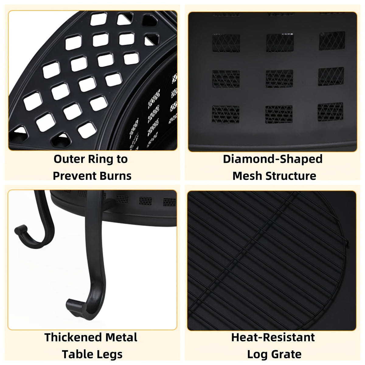 37" Metal Fire Pit For Outside
