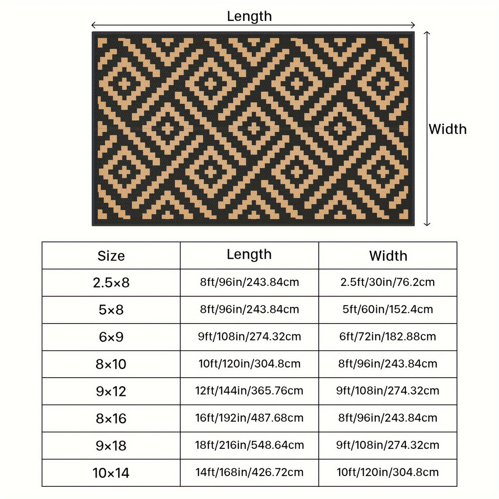 Outdoor Rug Waterproof, Reversible Mats