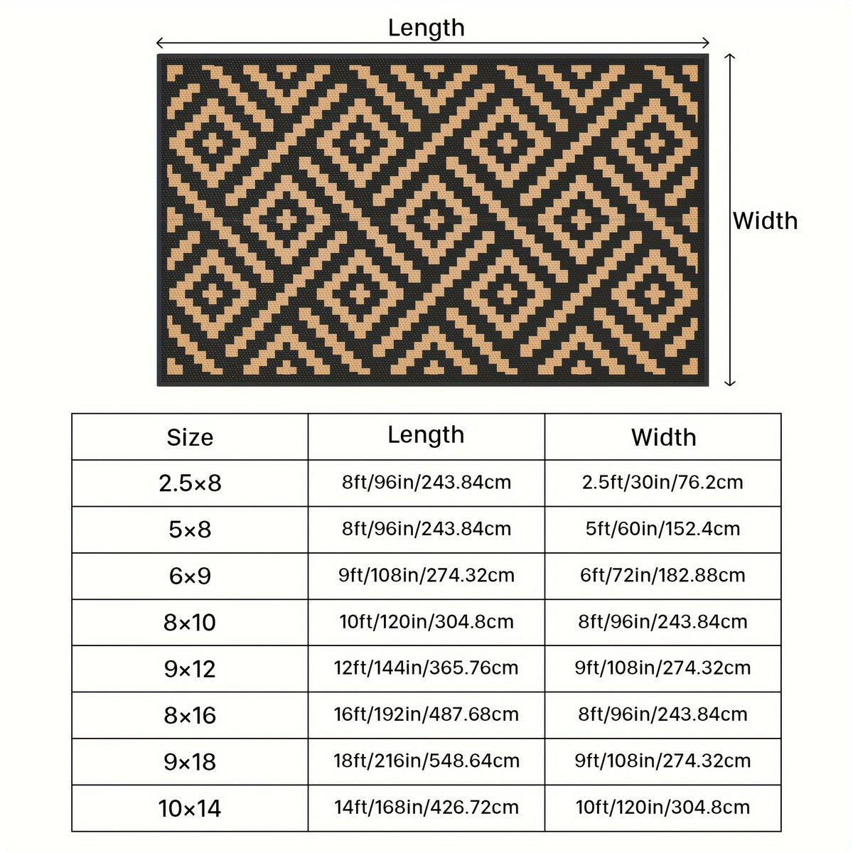 Outdoor Rug Waterproof, Reversible Mats