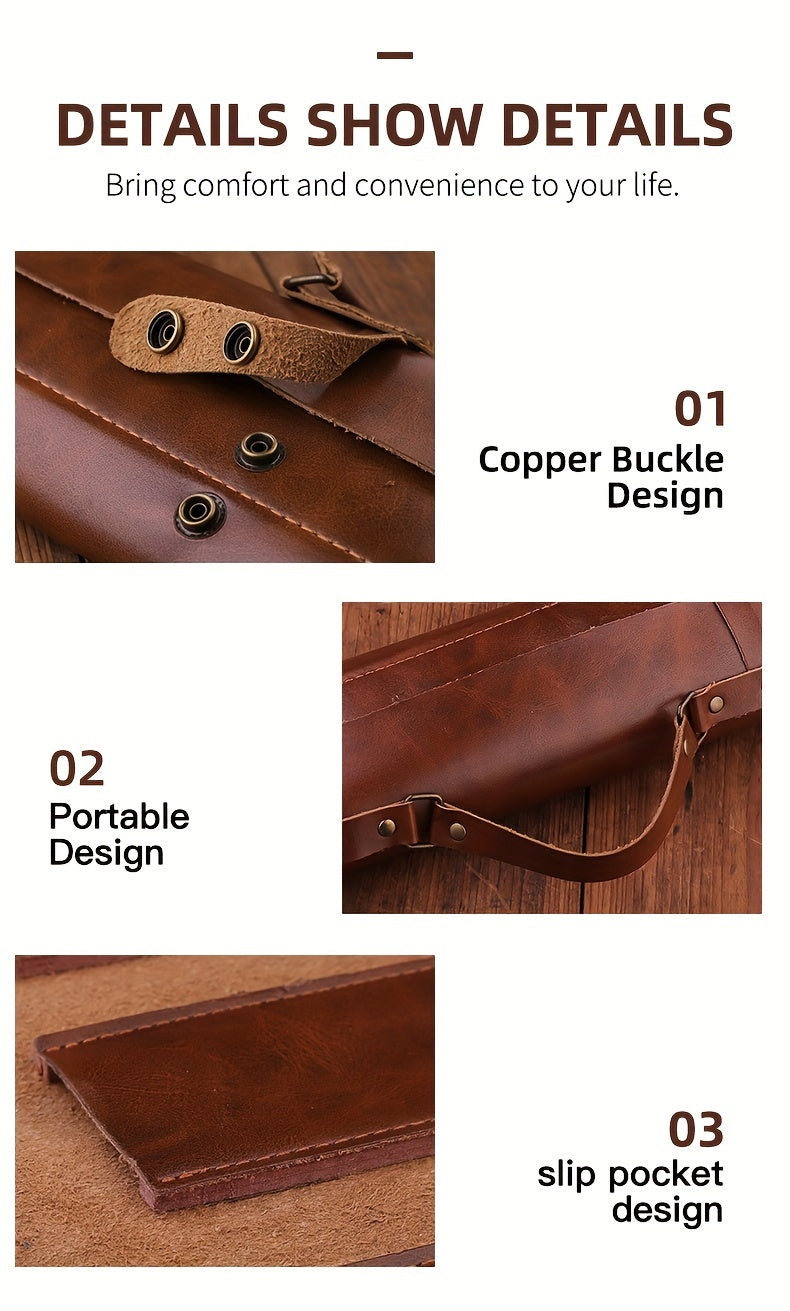 Genuine Leather Chef Knife Roll Up Bag