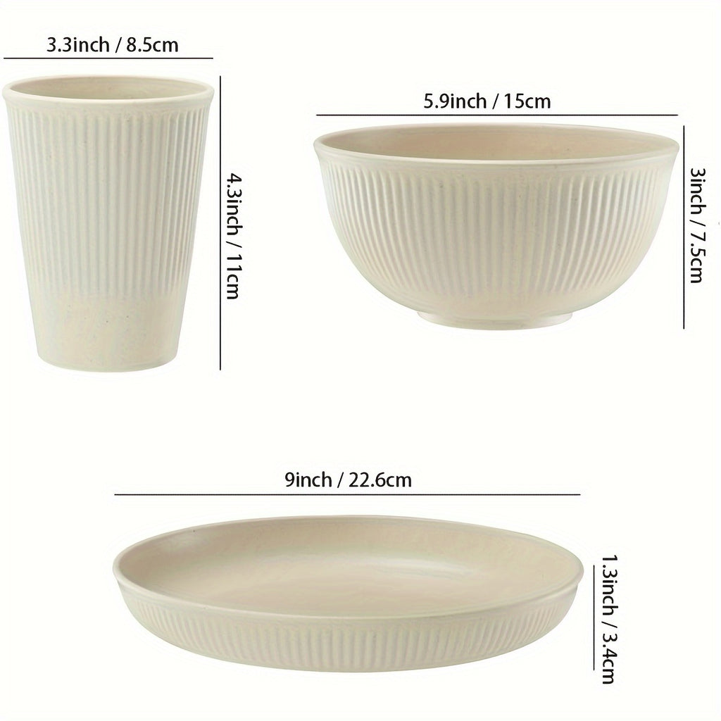 18/6pcs Unbreakable Plastic Dinnerware Set