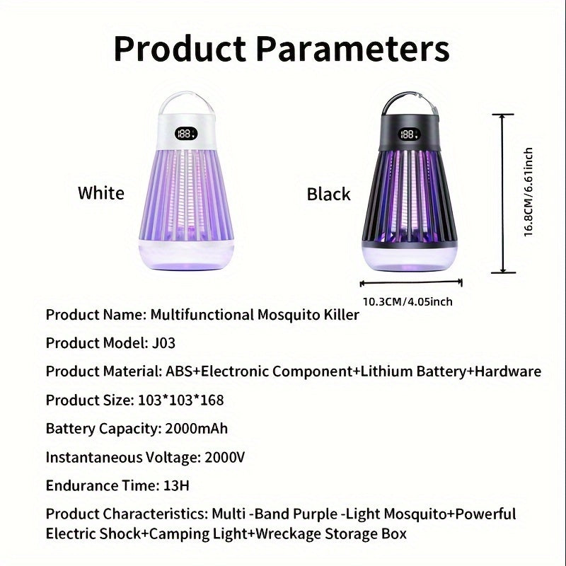 Bug Zapper, Outdoor And Indoor Insect Killer - Rechargeable