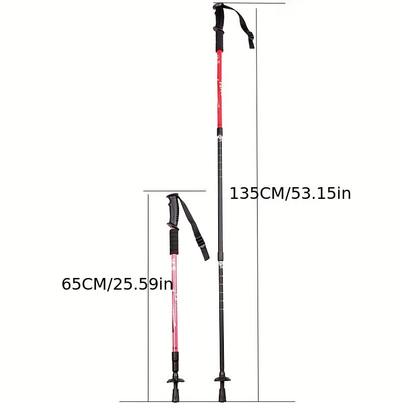 2pcs, Aluminium Alloy Telescopic Hiking Stick