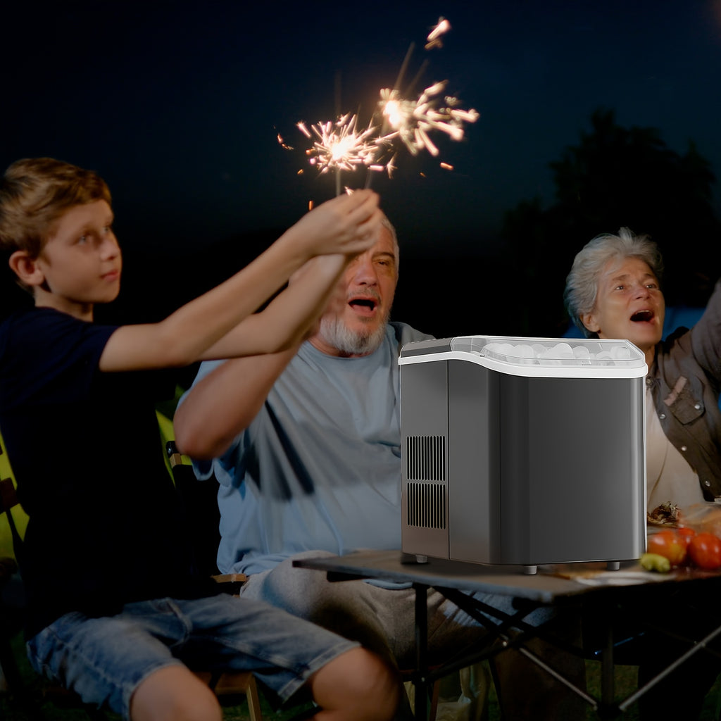 Portable Outdoor Ice Maker Countertop Low Noise One-Touch Operation