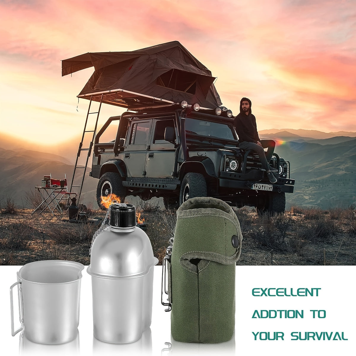 Water Canteen Cup Bag Set
