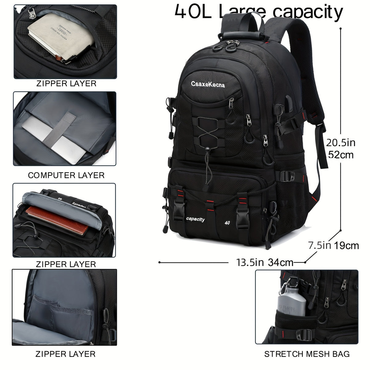 17-inch Laptop Compatible Durable Polyester Backpack