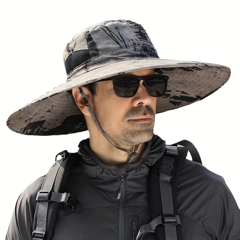 Premium Wide Brim Camo Fisherman Hat - Ultimate UV Protection, Breathable, Water-Resistant