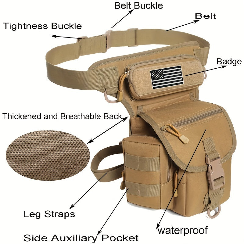Multi-functional Outdoor Leg Bag For Fishing - Durable Water-Resistant Nylon
