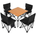 5pcs/Set, Black Camping Chair & Table Set