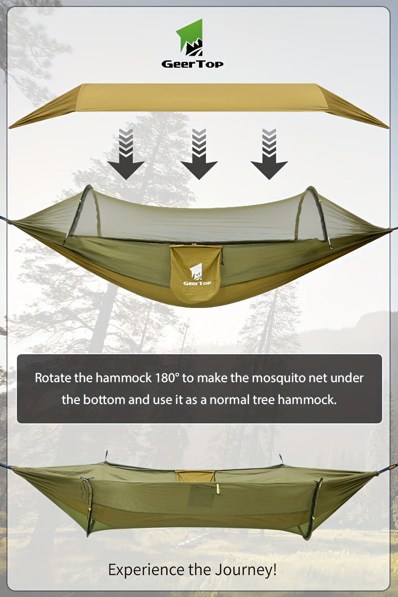 3-in-1 Outdoor Hammock | Double Sleep Rest Camping Hammock with Mosquito Net