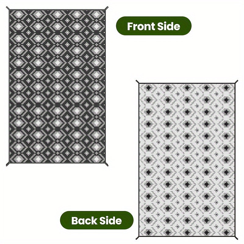 Outdoor Rug, Plastic Straw Reversible Mats Waterproof, Portable