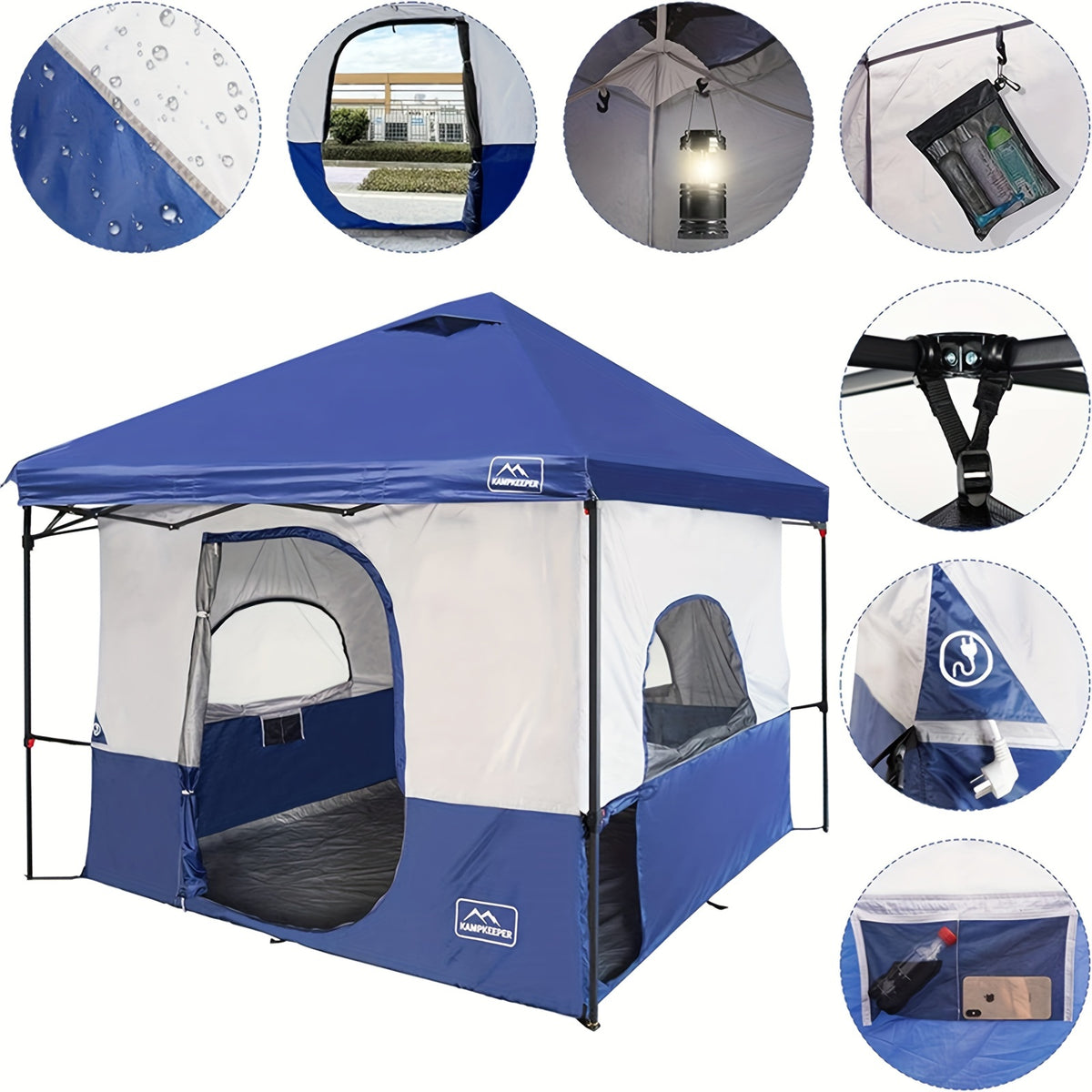 KAMPKEEPER Camping Cube, Converts 10'x10' Straight Leg Canopy into Inner Pop Up Tent