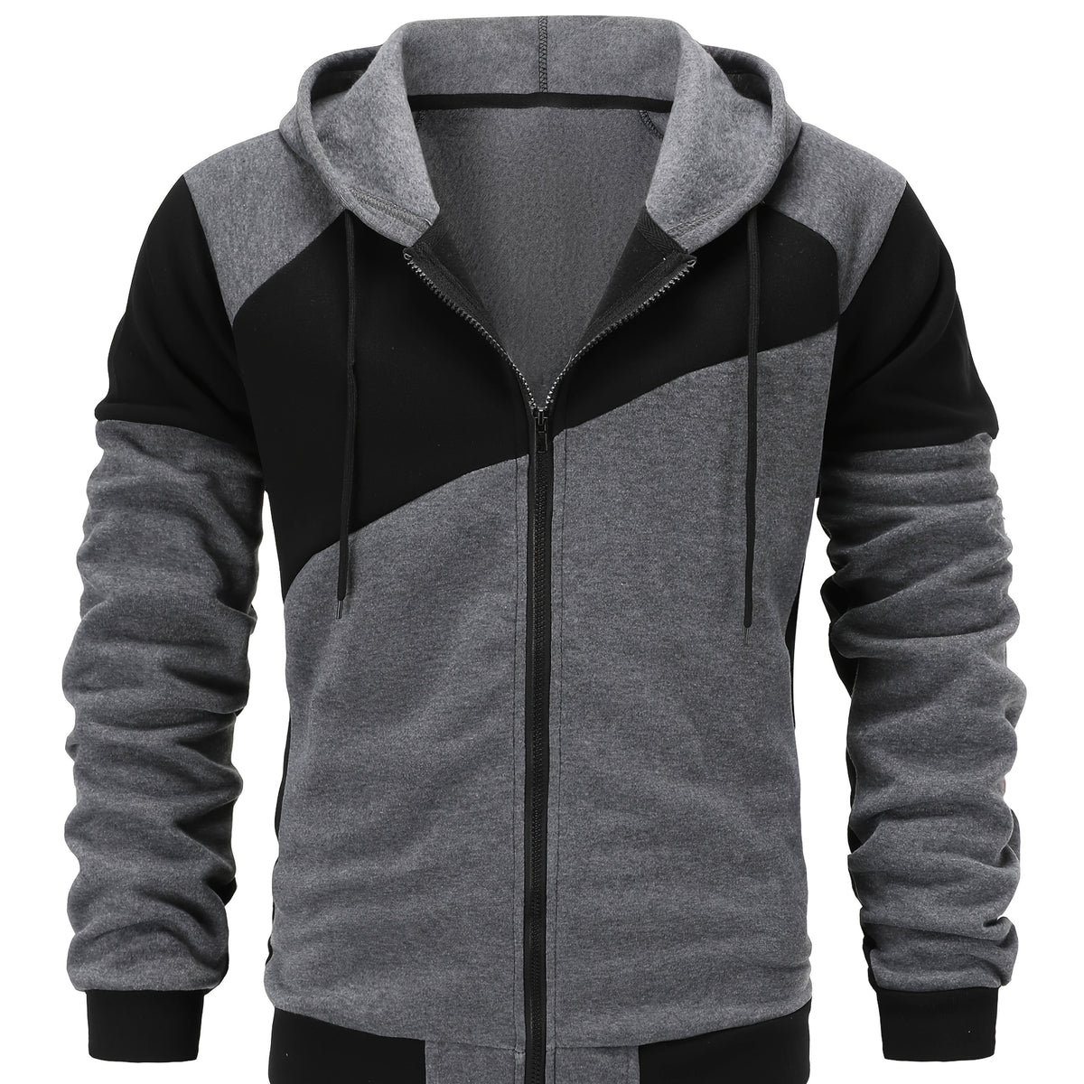 Double Layer Drawstring Hooded Jacket