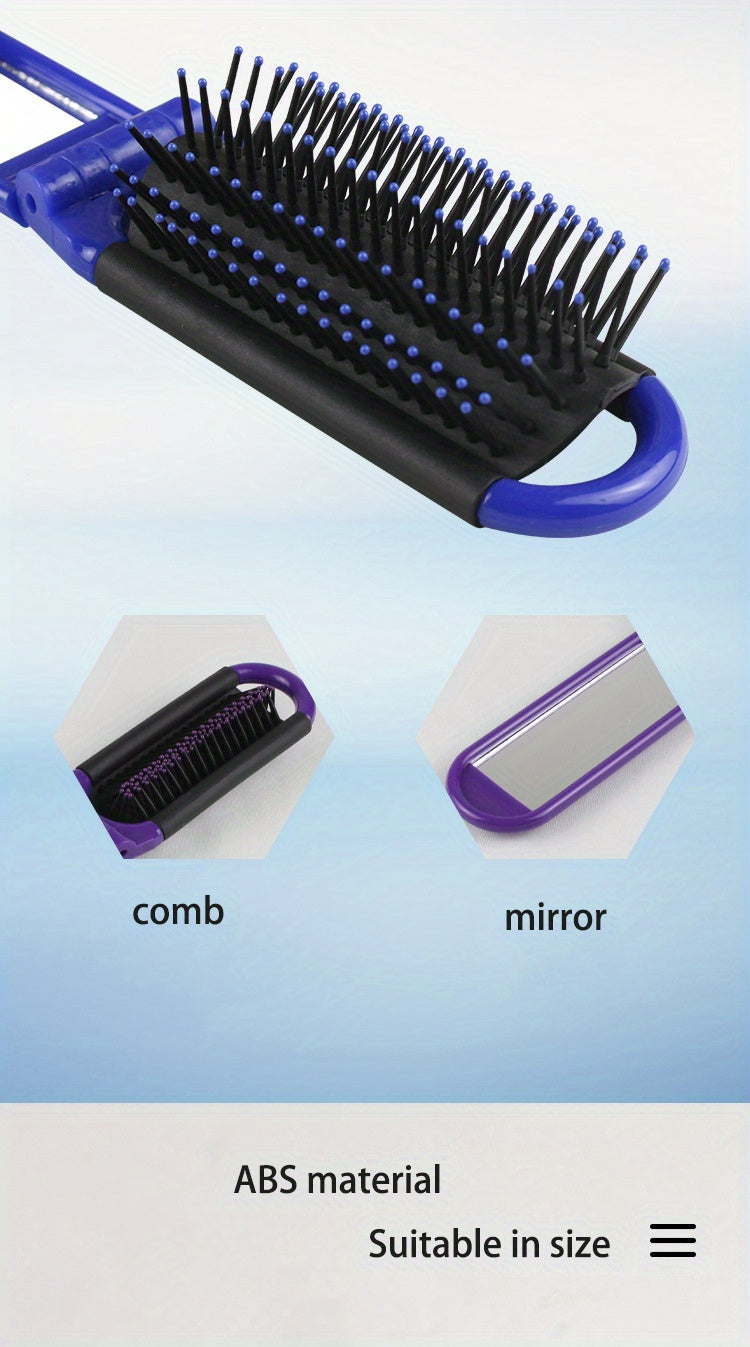 Compact Travel Hair Brush - Ultra-Portable, Foldable, Pocket-Sized