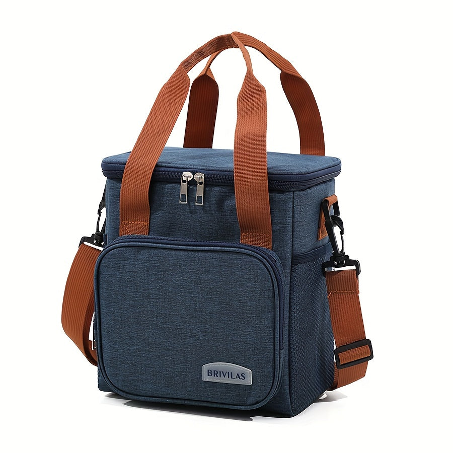 Extra-Large Oxford Cloth Multi-Layer Insulated Rectangle Satchel Bag - Water-Resistant