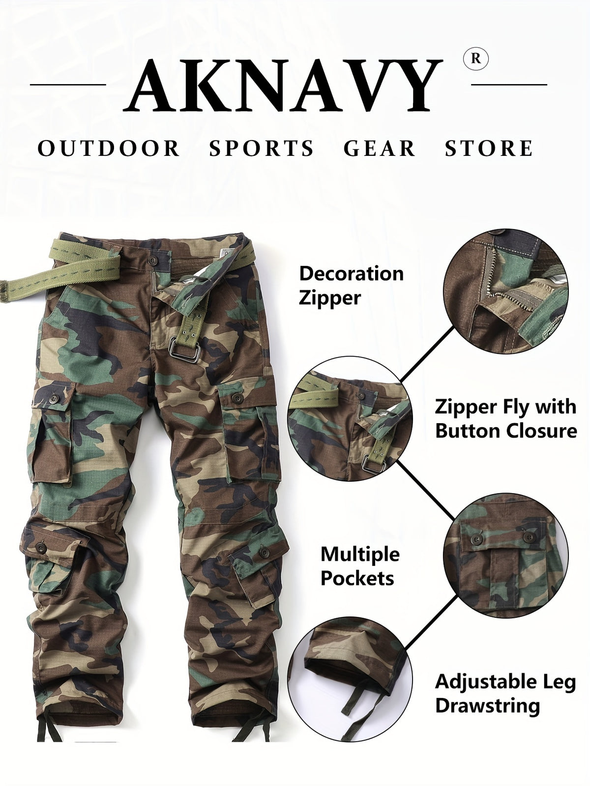 Men's Camouflage Cargo Pants - Comfortable, Durable, Multi-Flap Pocket