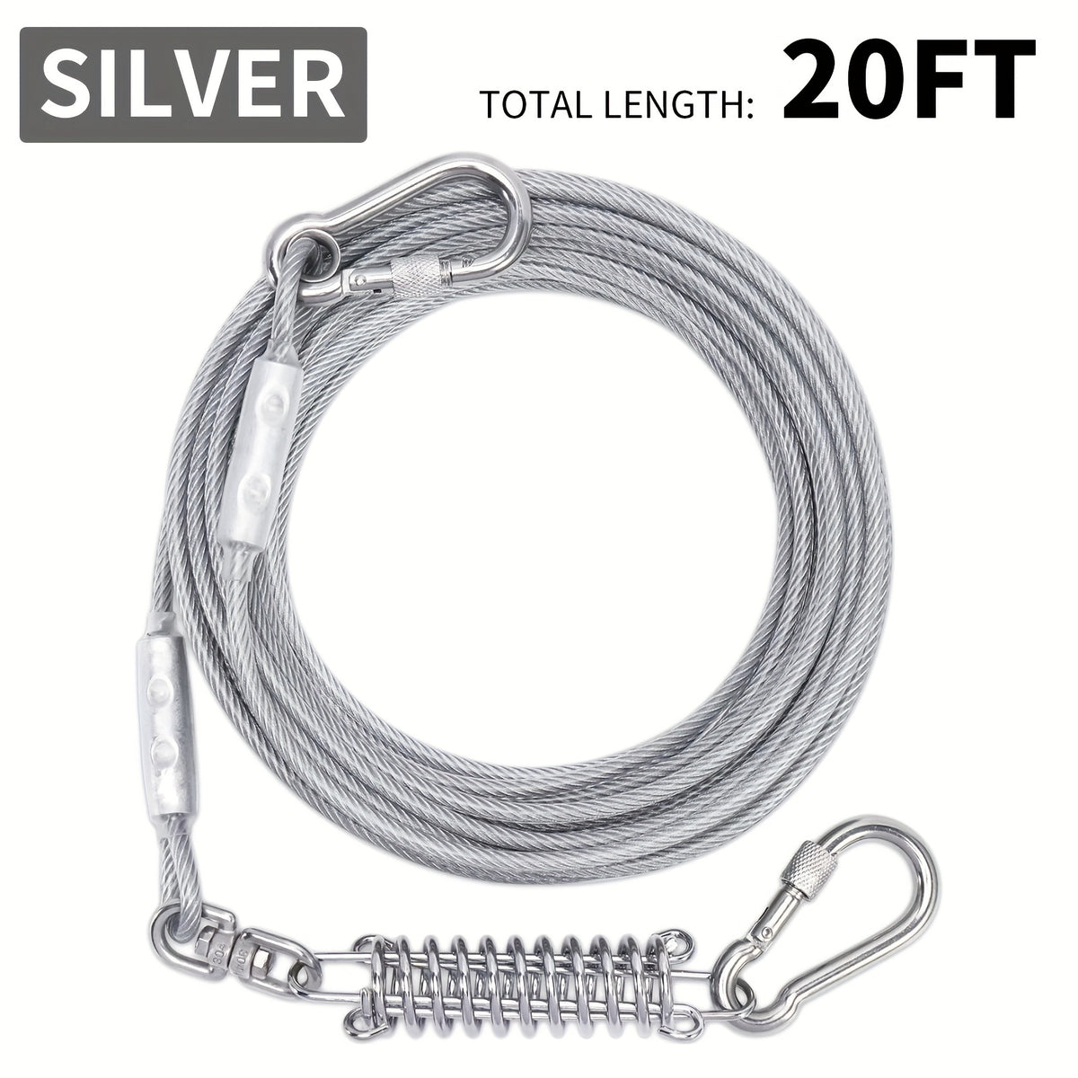Pet Tie Out Cable For Dogs, 10/20/30ft