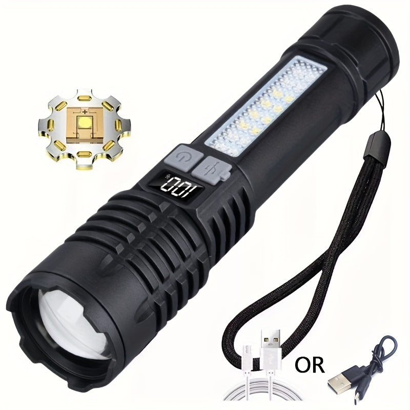 Ultra-Bright LED Flashlight with 5 Modes - USB Rechargeable