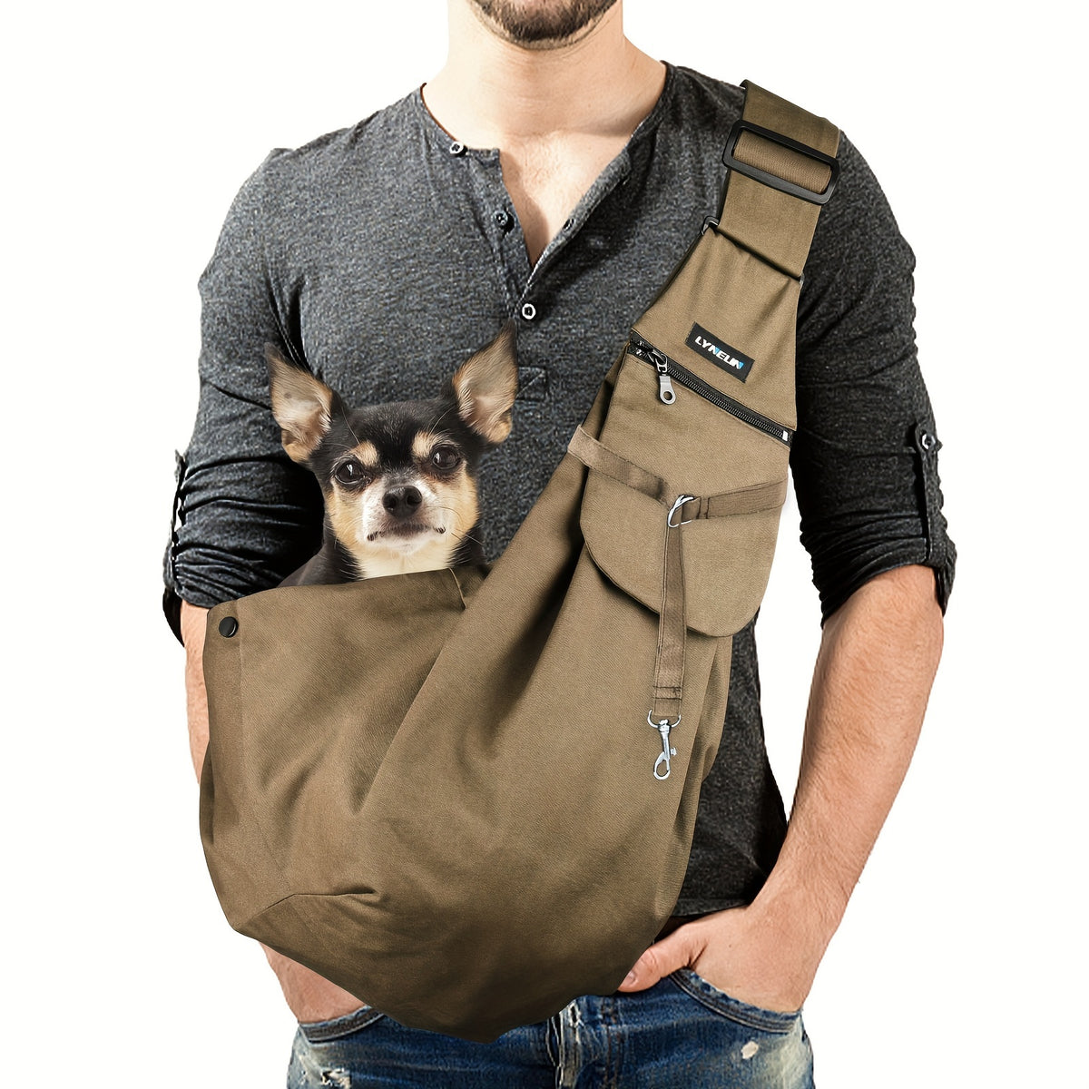 Large Capacity Pet Pal Sling Carrier - Adjustable, Lightweight, Breathable, and Comfortable