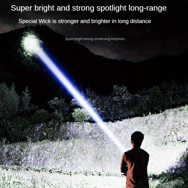 1pc High-Intensity LED Flashlight - Rechargeable